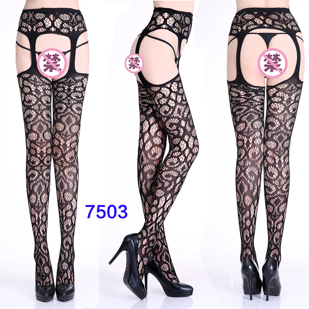 27 Style Women Fishnet Stockings Lingerie Black Jacquard Lace Belt Mesh Elastic Thigh High Stockings Female Spider Web Pantyhose