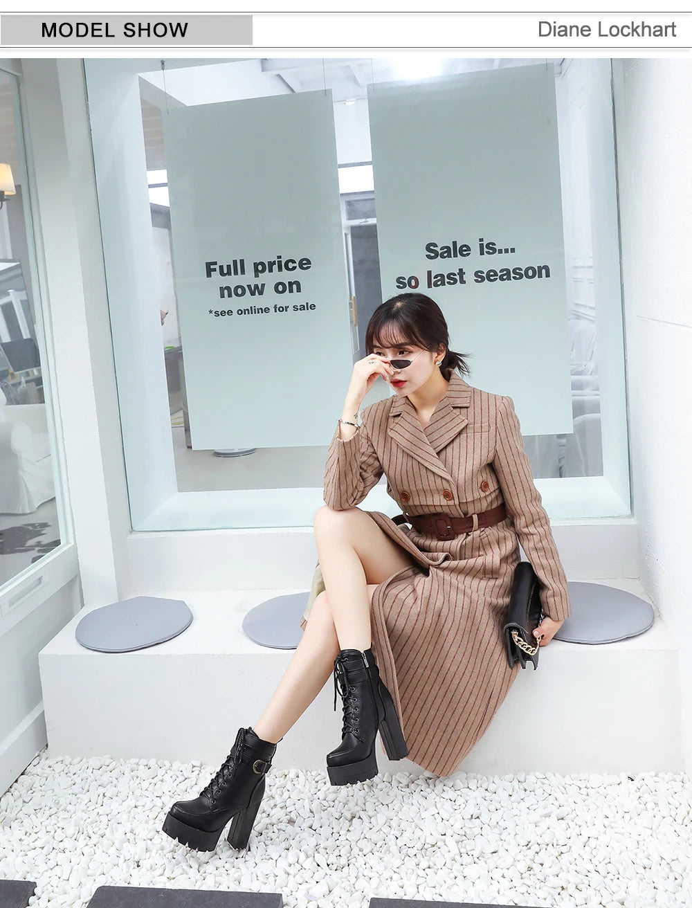 Black Platform Combat Ankle Boots For Women Round Toe Buckle Strap Woman Lace Up Shoes Winter Biker Boot Motorcycle Bottes 41 42