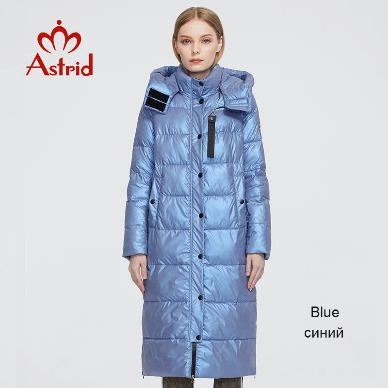 Astrid Winter Women's coat women parka long warm Bright fabric fashion Jacket hooded large sizes trendy female clothing 9510