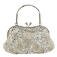 Boutique De FGG Elegant Frame Women Formal Beaded Evening Purses and Handbags Bridal Sequins Clutch Bag Cocktail Party Bag