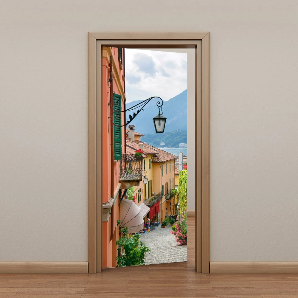 Simulation Of Gilt Leaves DIY Door Stickers Home Decoration Wall Sticker Kitchen Art Mural Peel & Stick Waterpoof PVC Wallpaper