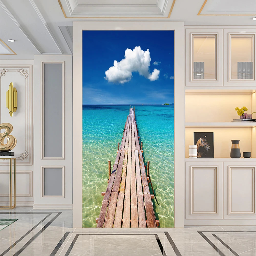 Simulation Of Gilt Leaves DIY Door Stickers Home Decoration Wall Sticker Kitchen Art Mural Peel & Stick Waterpoof PVC Wallpaper