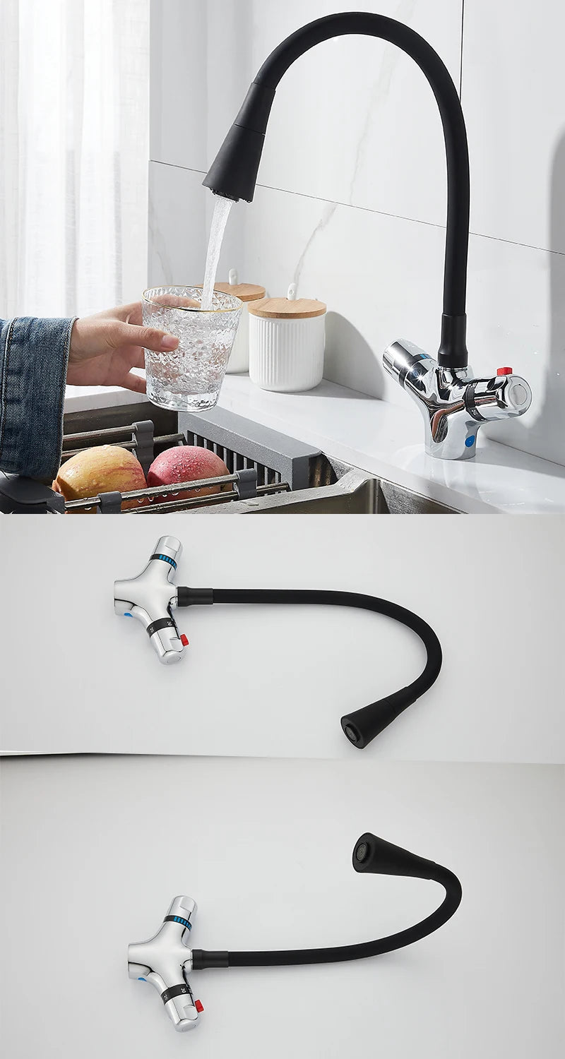 High Quality Brass Chrome Finish Kitchen Thermostatic Faucet,Constant Temperature Mixer Kitchen Faucet,The Mixer Basin Faucet