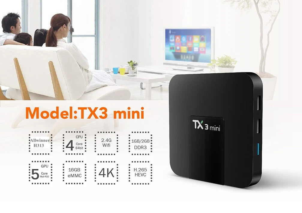 TX3 mini TV Box Android 10.0 4K Allwinner H313 Quad Core 2G/16G 5G Dual WIFI BT H.265 VP9 UHD HD Youtube Smart Media Player