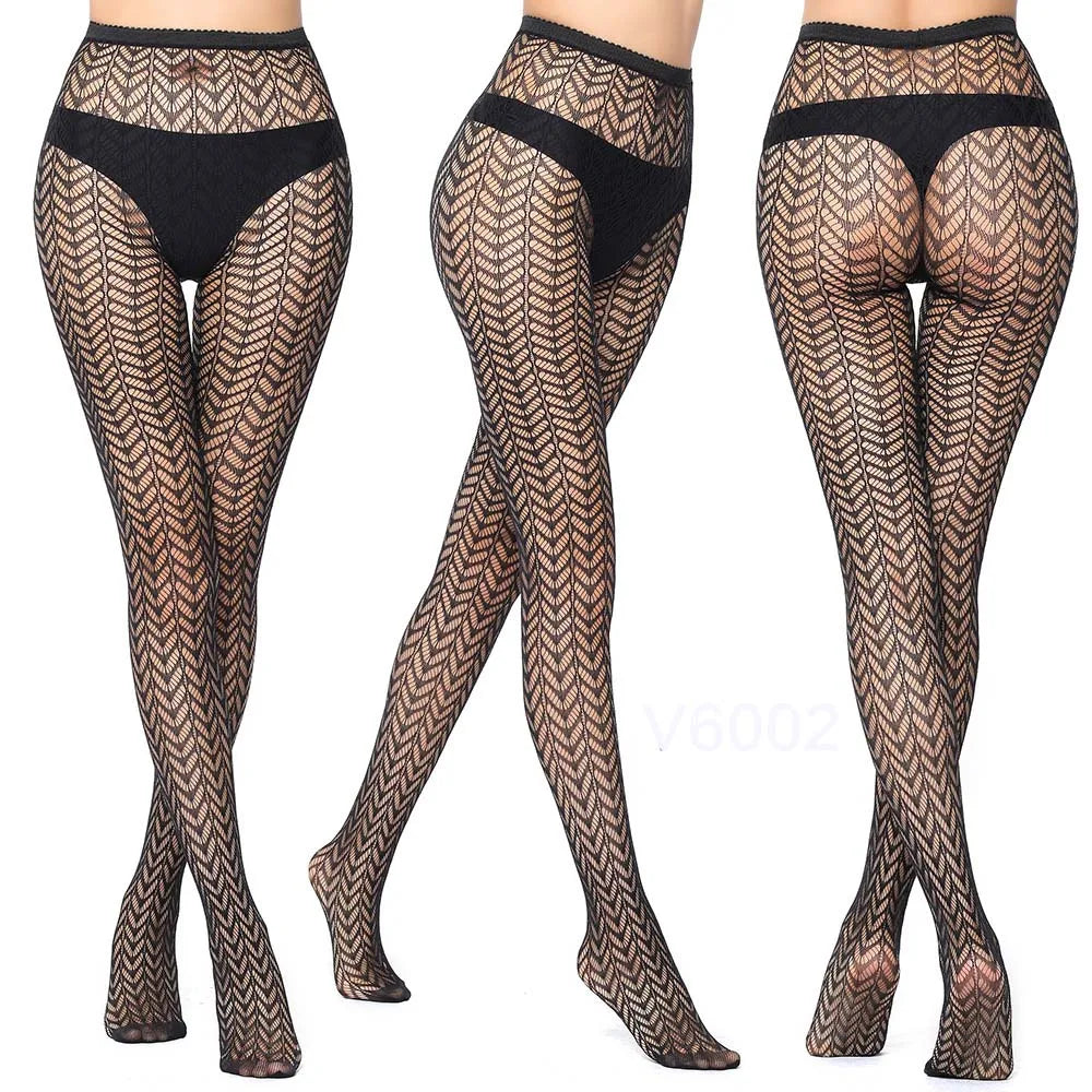 Women's Sexy Tights Black Socks Lace Leggings Floral Sheer Patterned Pantyhose Fishnet Stockings for Women