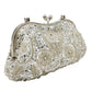Boutique De FGG Elegant Frame Women Formal Beaded Evening Purses and Handbags Bridal Sequins Clutch Bag Cocktail Party Bag