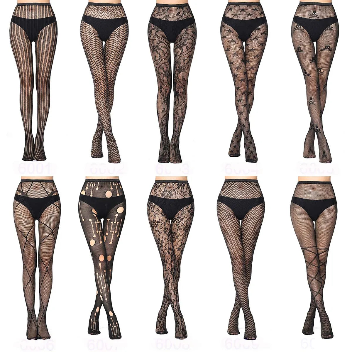 Women's Sexy Tights Black Socks Lace Leggings Floral Sheer Patterned Pantyhose Fishnet Stockings for Women