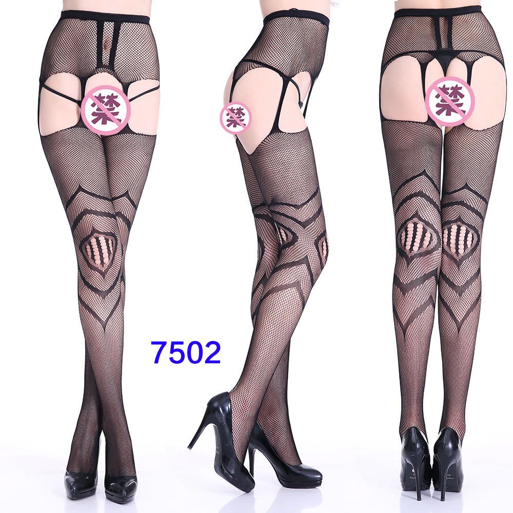 27 Style Women Fishnet Stockings Lingerie Black Jacquard Lace Belt Mesh Elastic Thigh High Stockings Female Spider Web Pantyhose