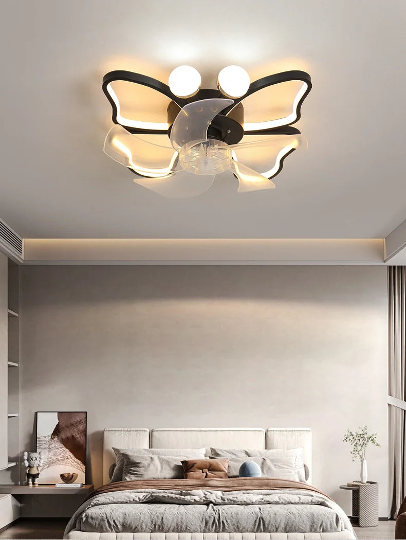 500mm butterfly Children Ceiling Fan with Light for Kids Room