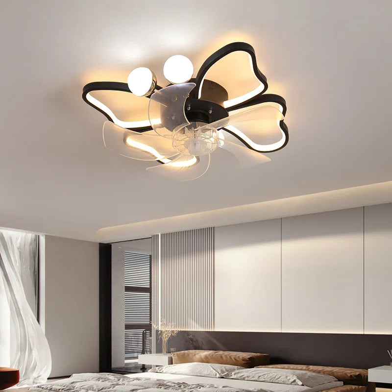 500mm butterfly Children Ceiling Fan with Light for Kids Room