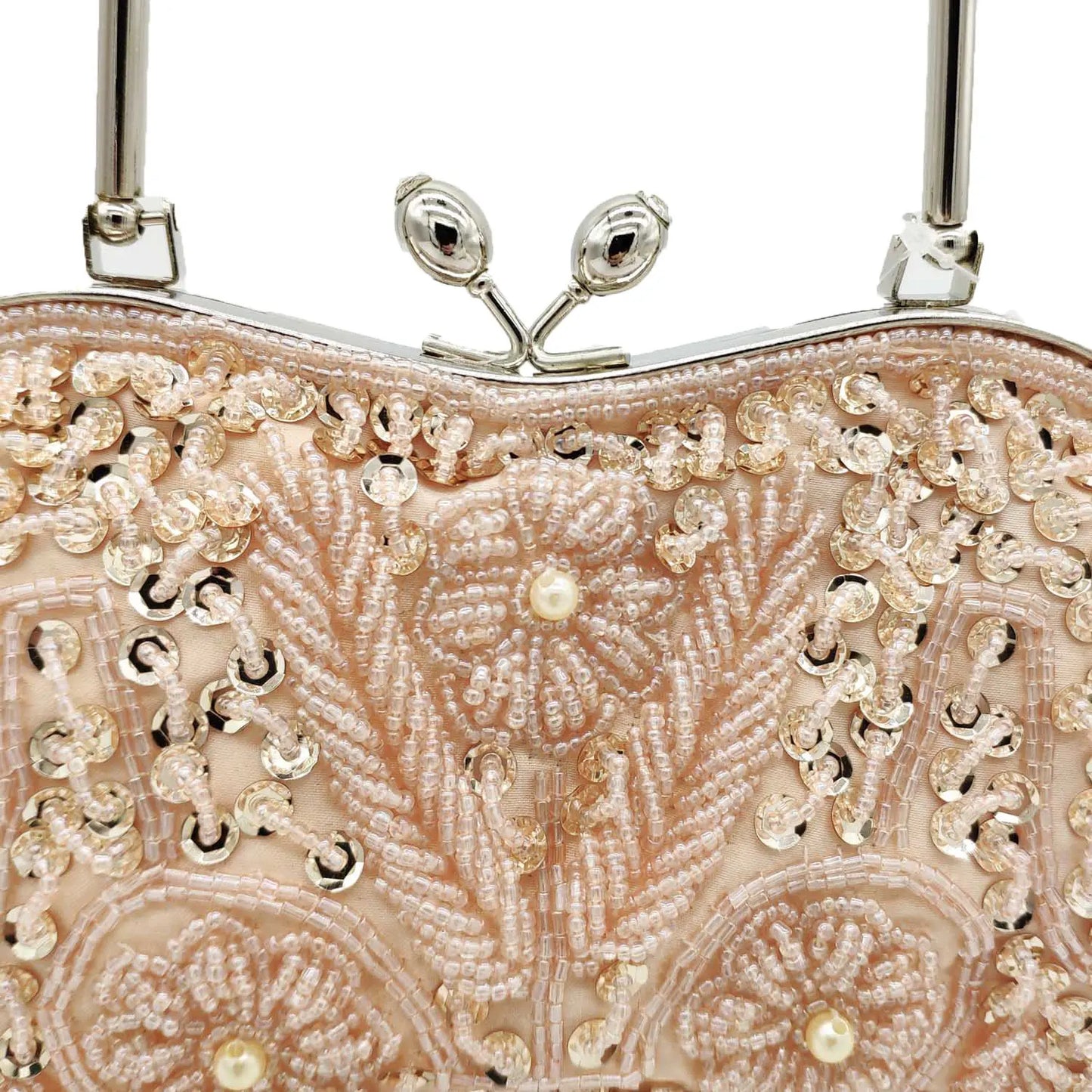 Boutique De FGG Elegant Frame Women Formal Beaded Evening Purses and Handbags Bridal Sequins Clutch Bag Cocktail Party Bag