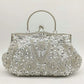 Boutique De FGG Elegant Frame Women Formal Beaded Evening Purses and Handbags Bridal Sequins Clutch Bag Cocktail Party Bag