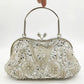 Boutique De FGG Elegant Frame Women Formal Beaded Evening Purses and Handbags Bridal Sequins Clutch Bag Cocktail Party Bag