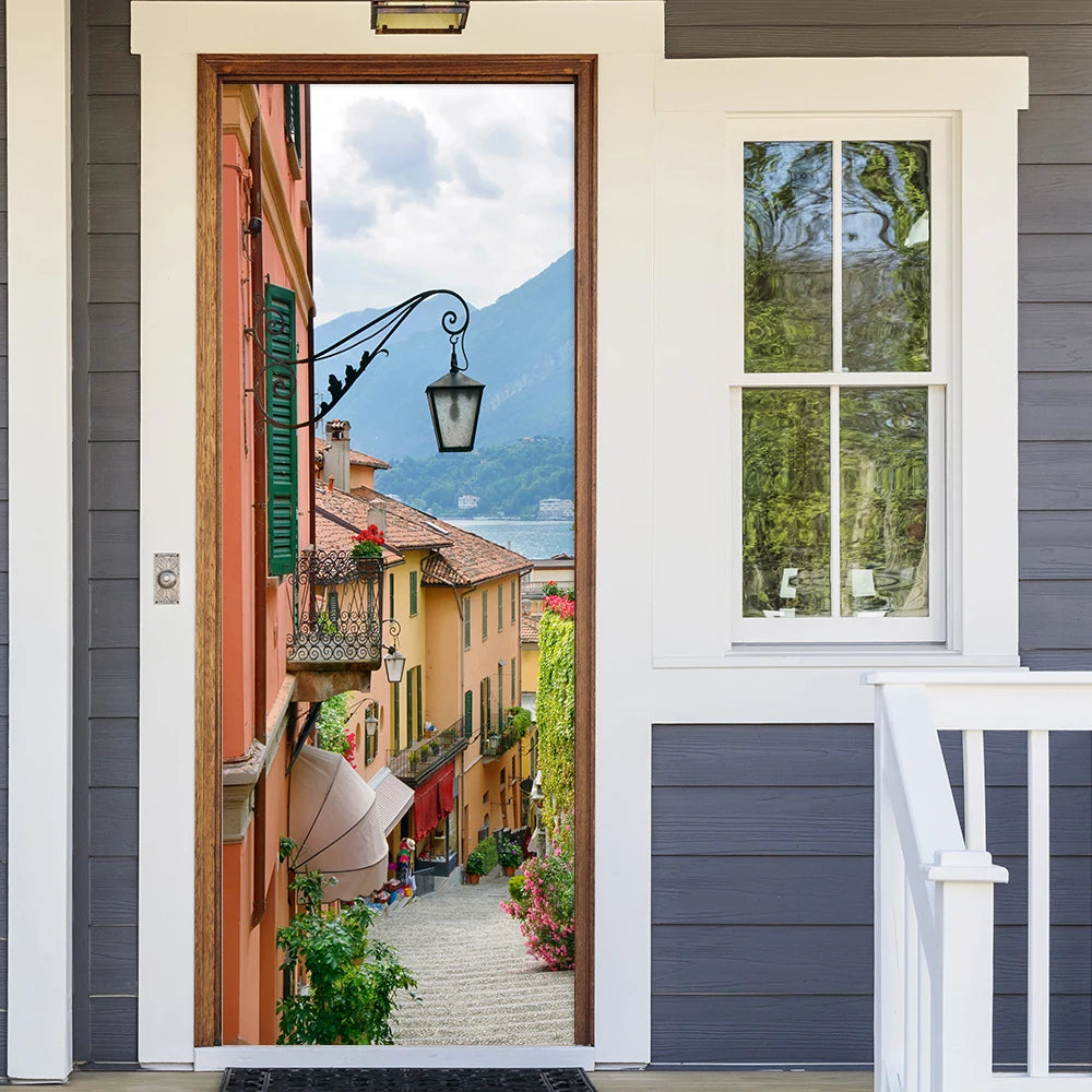 Simulation Of Gilt Leaves DIY Door Stickers Home Decoration Wall Sticker Kitchen Art Mural Peel & Stick Waterpoof PVC Wallpaper