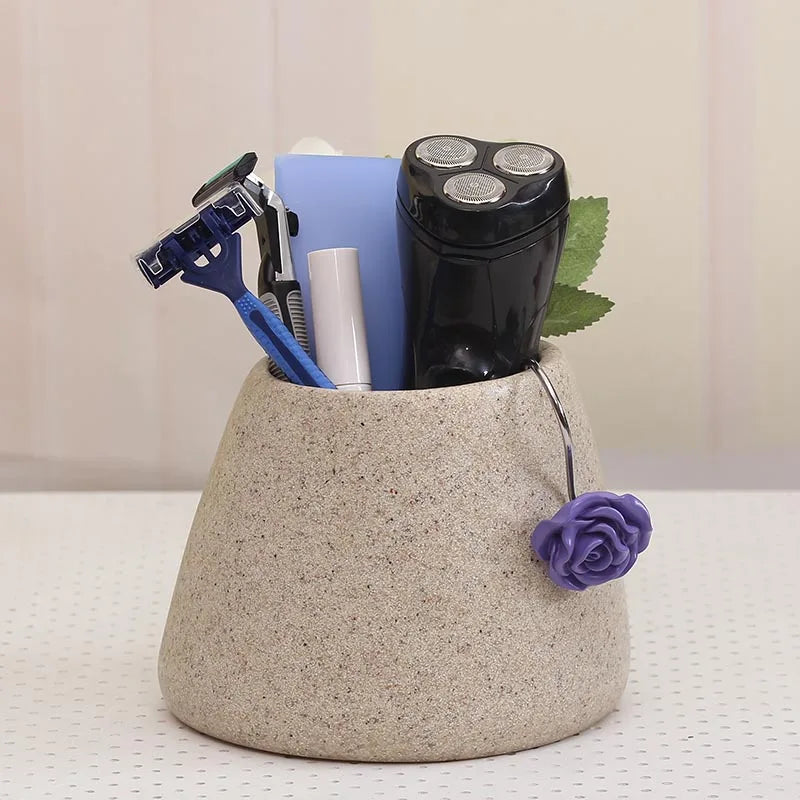 Resin Bathroom Accessories Emulsion Bottle High-grade Wash Gargle Cup Toothbrush Suit Banyo Aksesuarlari Soap Dish Washing set