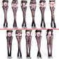 27 Style Women Fishnet Stockings Lingerie Black Jacquard Lace Belt Mesh Elastic Thigh High Stockings Female Spider Web Pantyhose