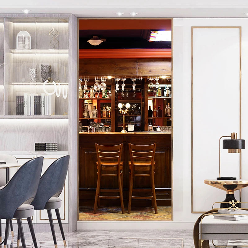 Simulation Of Gilt Leaves DIY Door Stickers Home Decoration Wall Sticker Kitchen Art Mural Peel & Stick Waterpoof PVC Wallpaper