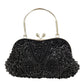Boutique De FGG Elegant Frame Women Formal Beaded Evening Purses and Handbags Bridal Sequins Clutch Bag Cocktail Party Bag