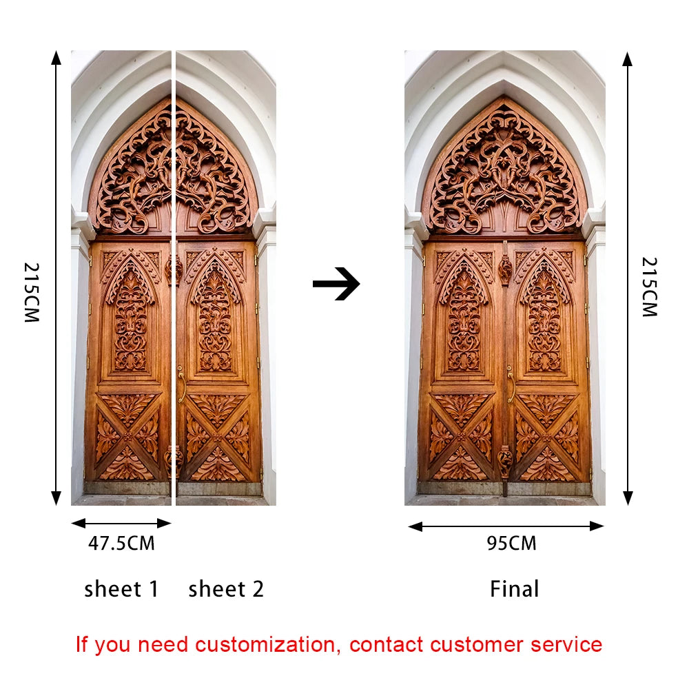 Simulation Of Gilt Leaves DIY Door Stickers Home Decoration Wall Sticker Kitchen Art Mural Peel & Stick Waterpoof PVC Wallpaper