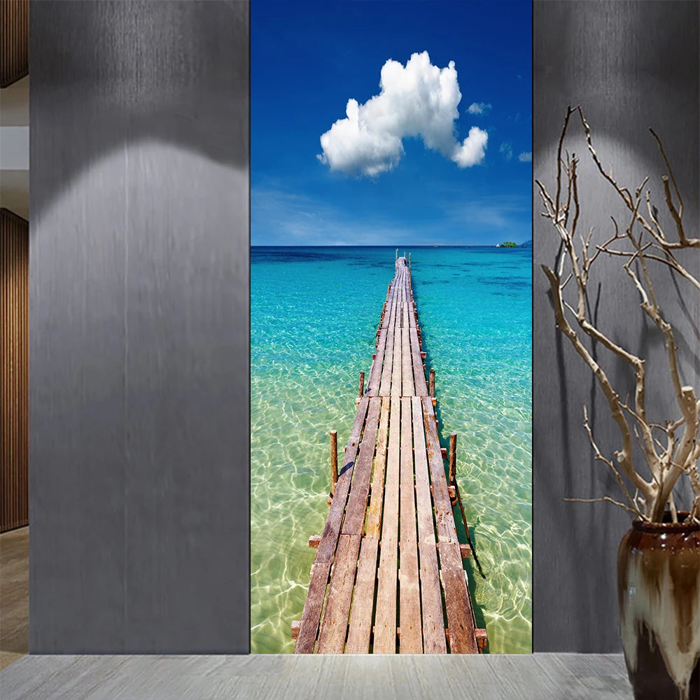 Simulation Of Gilt Leaves DIY Door Stickers Home Decoration Wall Sticker Kitchen Art Mural Peel & Stick Waterpoof PVC Wallpaper