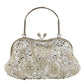 Boutique De FGG Elegant Frame Women Formal Beaded Evening Purses and Handbags Bridal Sequins Clutch Bag Cocktail Party Bag