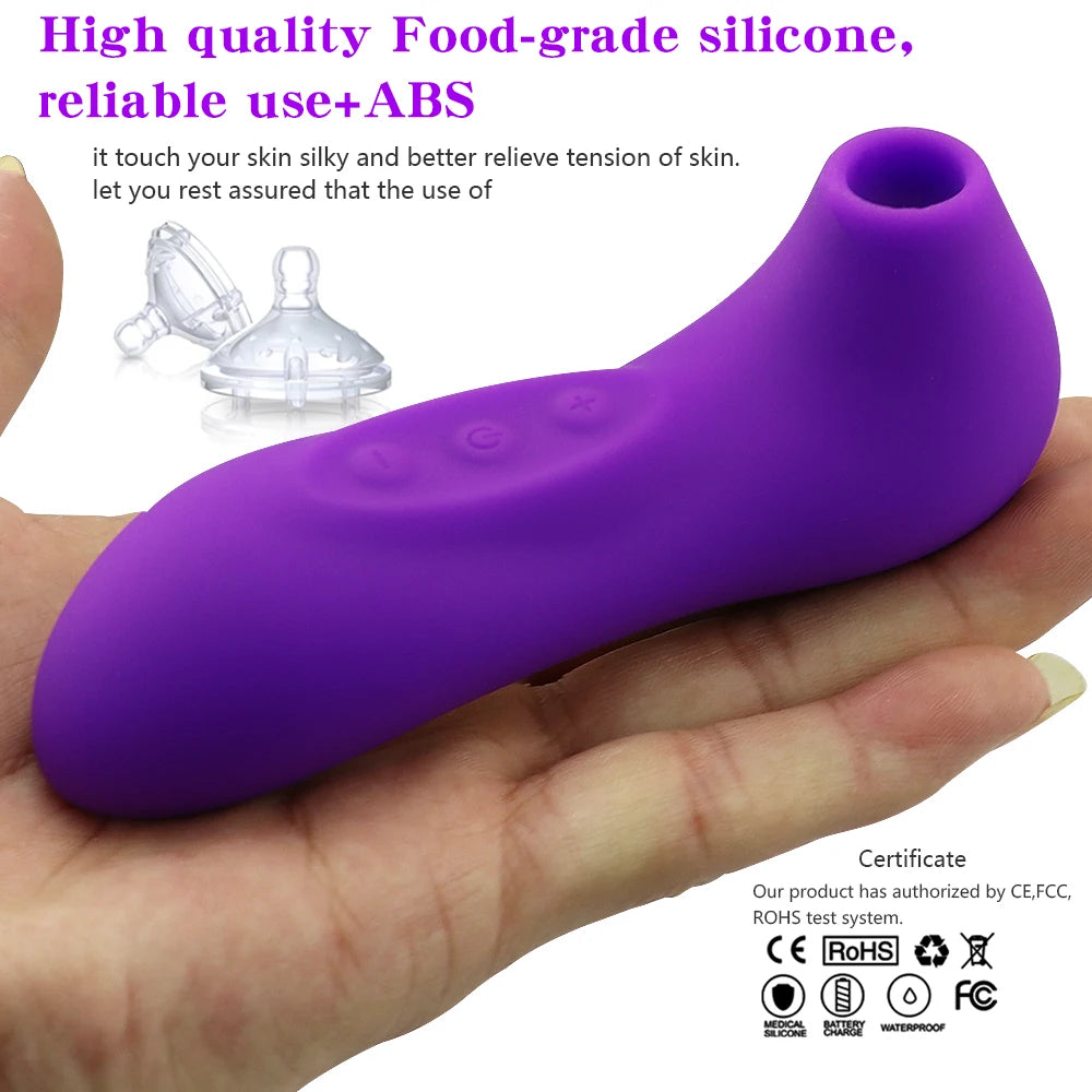 Powerful Suction Cup Clitoral Sucking Vibrator for Women Female Clitoral Nipple Oral Vacuum Stimulator Massager Adult Products