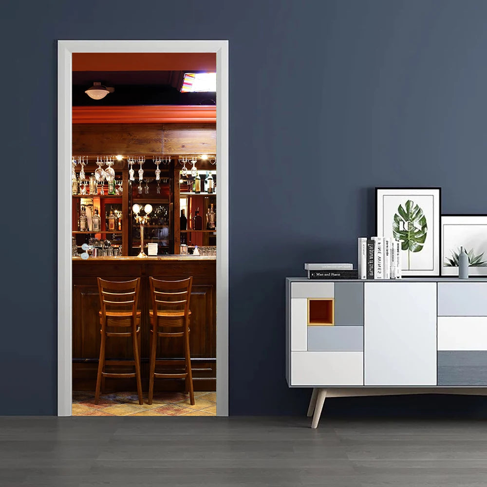 Simulation Of Gilt Leaves DIY Door Stickers Home Decoration Wall Sticker Kitchen Art Mural Peel & Stick Waterpoof PVC Wallpaper