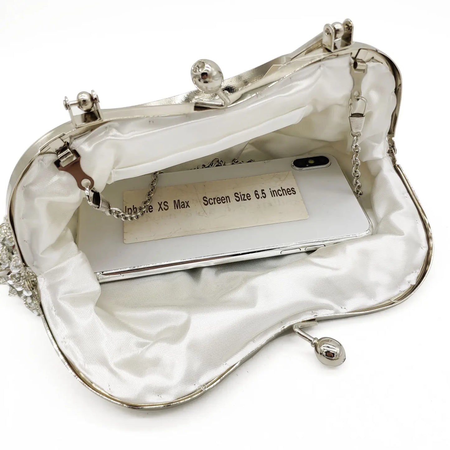 Boutique De FGG Elegant Frame Women Formal Beaded Evening Purses and Handbags Bridal Sequins Clutch Bag Cocktail Party Bag