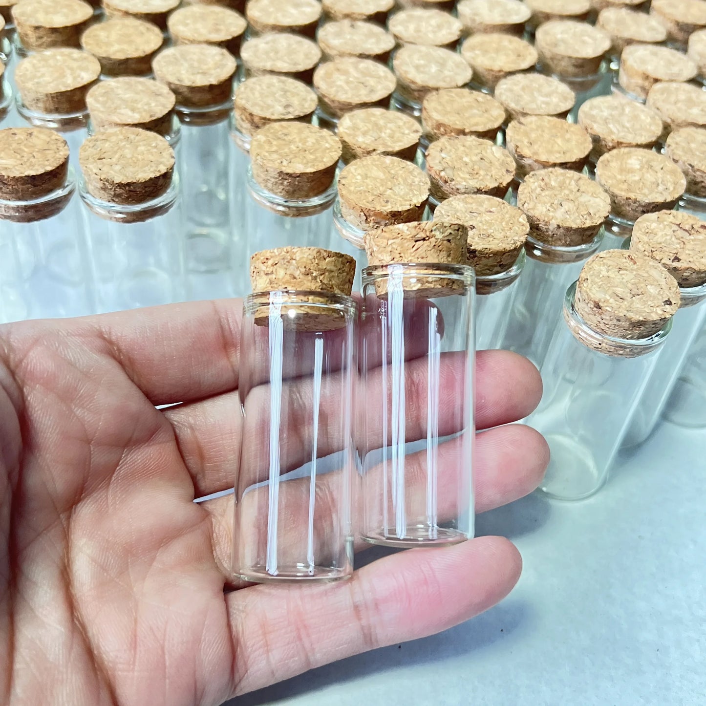 45/70/108 Pcs 10ml Glass Bottles Cork Stoppers Mini Test Tube Jars Tiny Containers For DIY Crafts Wishing Bottles Spice Storage