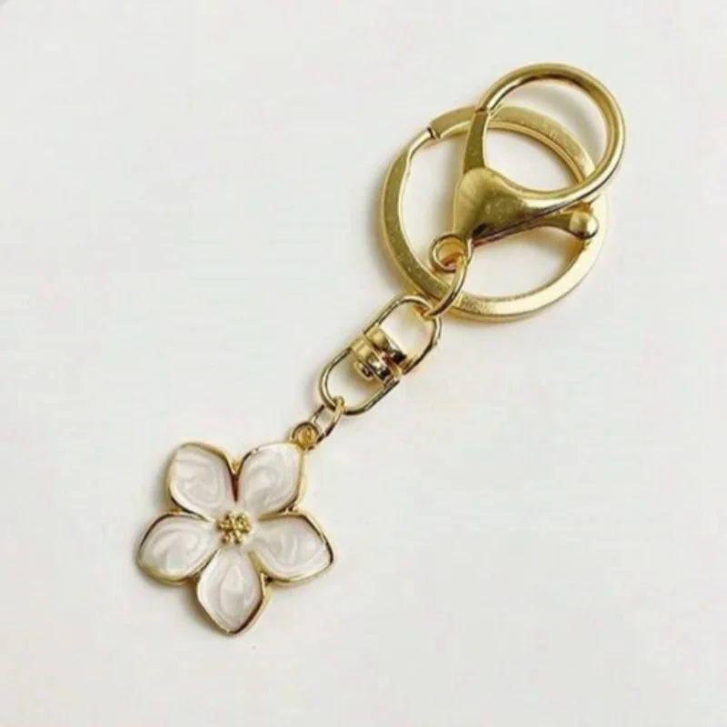 White Pear Blossom Keychain Cute Accessories Keychain Couple Matching  Keyrings Pendant Wholesale Items For Boutique