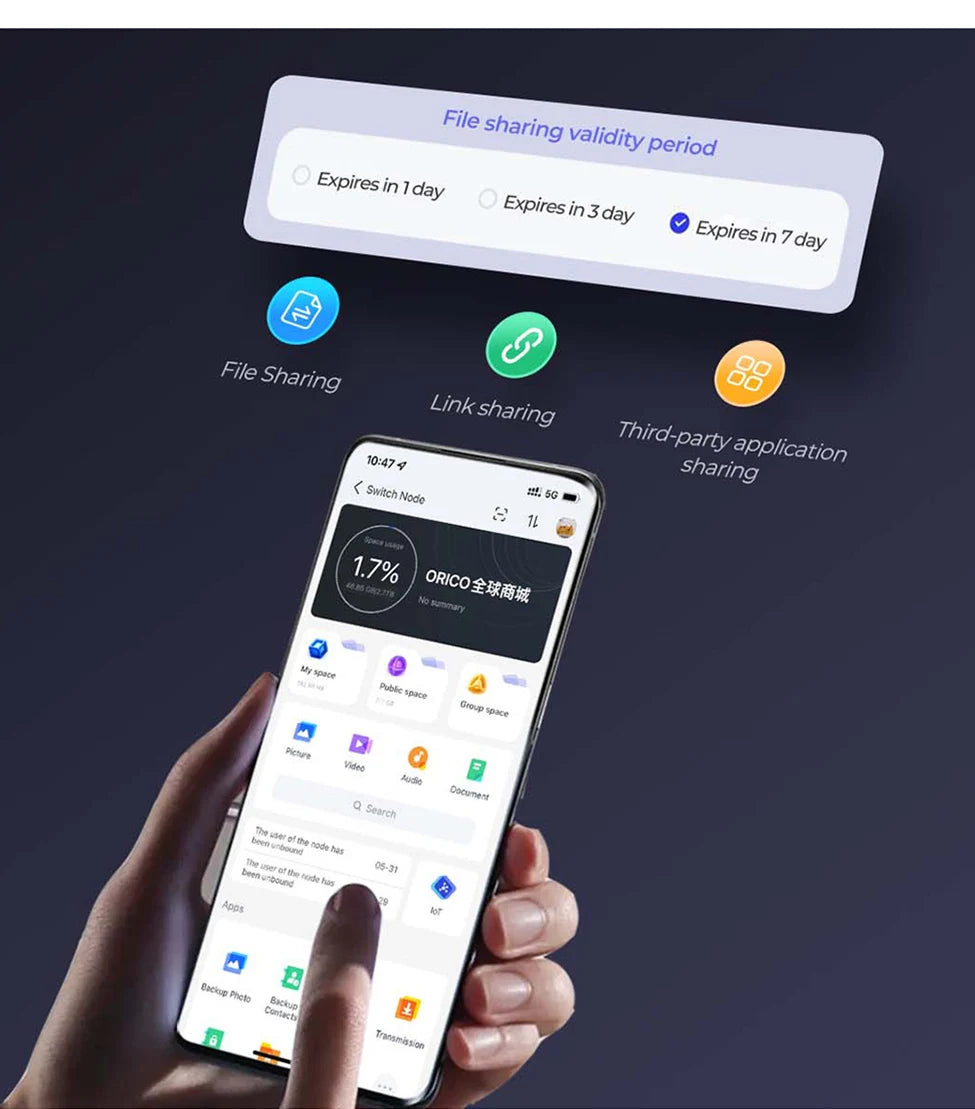 ORICO Personal Cloud NAS Storage SDVN 3.5"Data Securit Network Attached Storage with Automatic Cooling Fan Remote Access MetaBox