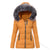 Women Parkas Jacket Cotton Coat Winter Thick Fur Collar Hooded Windproof Padded Jackets Outerwear Zipper Overcoat Office Lady