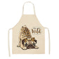 Cute Dog Pug Pattern Cotton Linen Sleeveless Chef Apron Kitchen Aprons Women Home Cooking Baking Waist Bib Pinafore 55x68cm