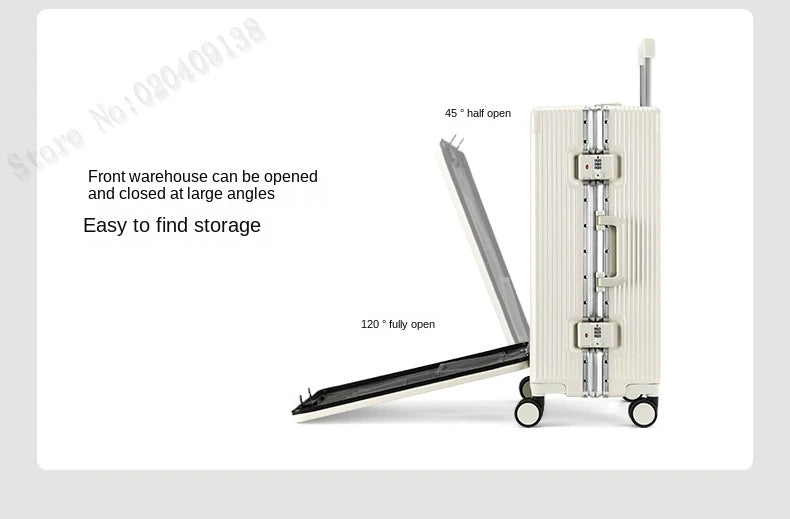 KO-KU New Front Opening Travel Suitcases 20/24/26/28 inch carrier Aluminum Frame Large Capacity Luggage USB Charging TSA Lock