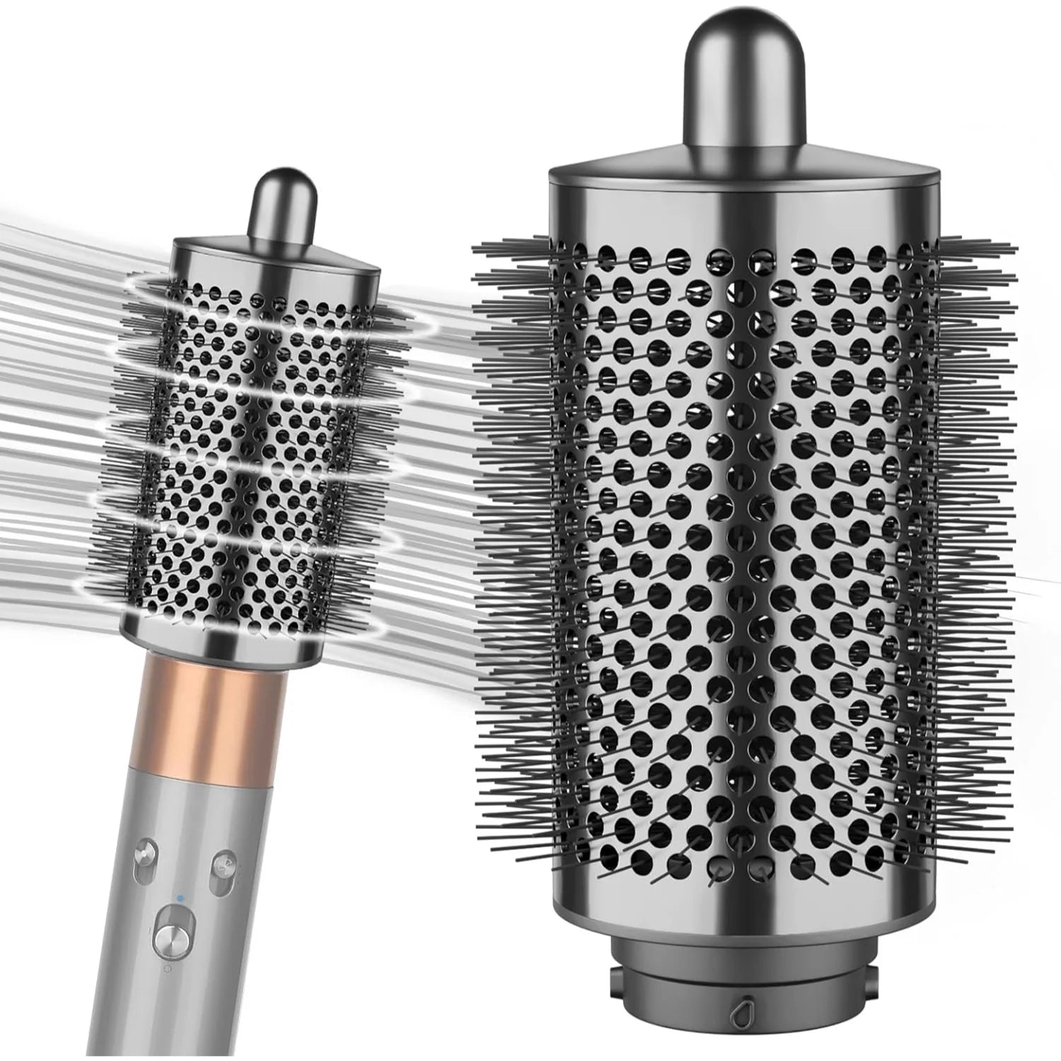 New upgraded large oval brush accessories, large gray cylindrical brush, compatible with Airwrap HS01/HS05.