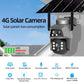 4G Solar Camera Outdoor Dual Lens 8MP 4K WiFi PTZ IP Security Camara With Solar Panel CCTV Built in Battery Auto Tracking Cam