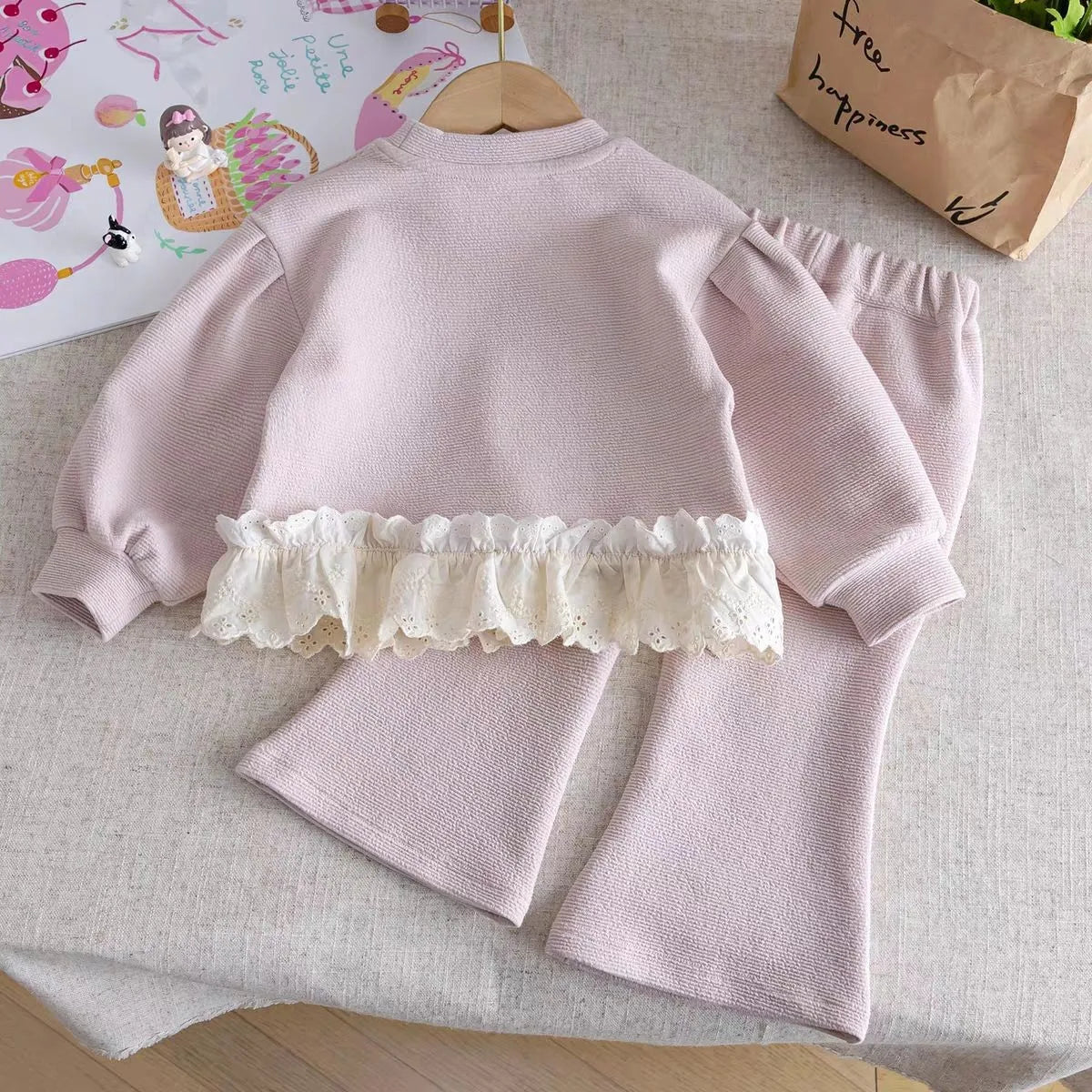 Girls Fashionable Sweet Spring Autumn New Style Casual Long Sleeve Two-Piece Set Children's Clothing Baby Girl Outfit