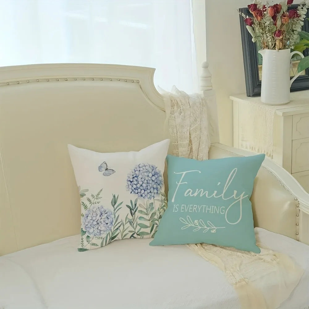 Home Warmth on Pillowcases Cover Bedroom Sofa Decoration Polyester Cushion Cover with Zipper