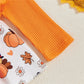 Toddler Infant Baby Girls 2Pcs Thanksgiving Outfits Long Sleeve Turkey Print Skirt Romper with Headband Set Newborn Clothes