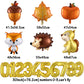 6Pcs Autumn Forest Animals Kids Birthday Party Decoration Squirrel Pine Cone Foil Balloon With 0-9 Number Ball Thanksgiving Gift