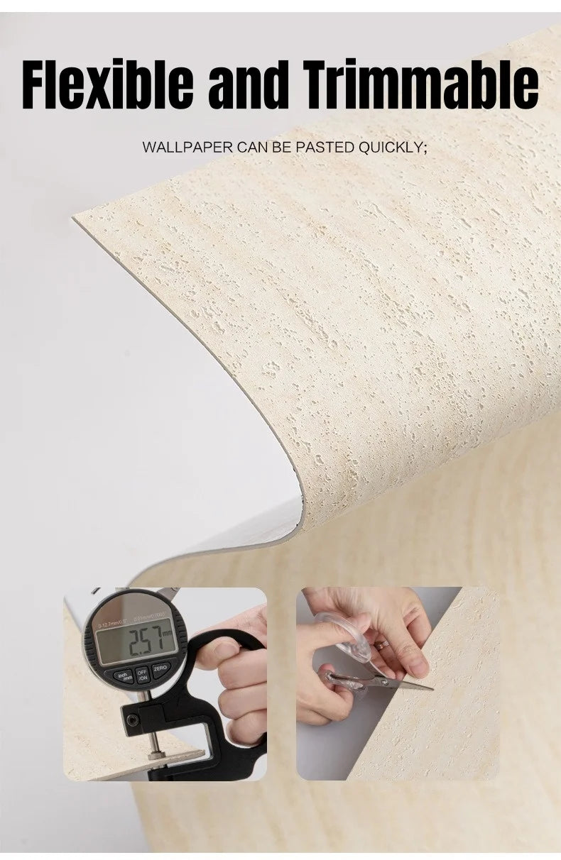 Imitate Travertine Wallpapers 3D Slate Textured Thickening Foam Self Adhesive Wall Stickers Suitable for Smooth and Flat Walls