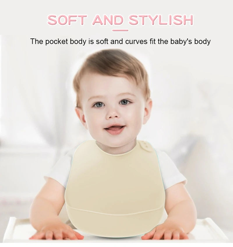Silicone Waterproof Bibs Burping Cloth Feeding Things Apron Items Bib Product Stuff for Newborn Baby Eating Babies Everything