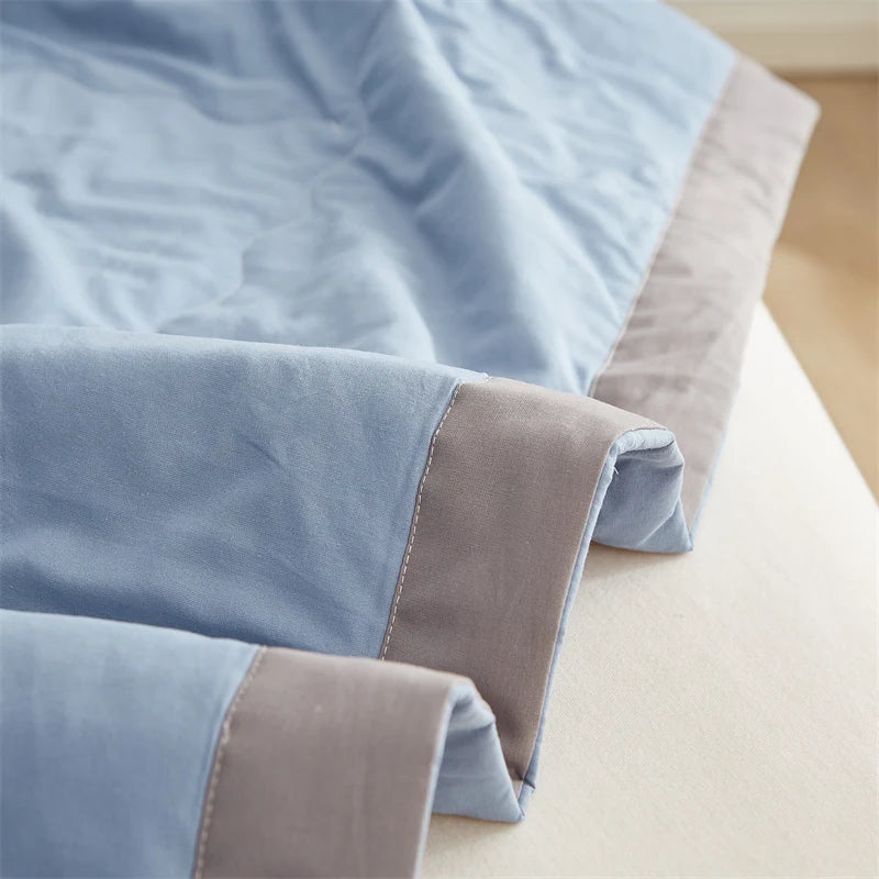 Inside Outside 100% Cotton Summer Quilt Pure Cotton Air Conditioning Duvet Soft Skin-friendly Breathable Thin Blanket Comforter