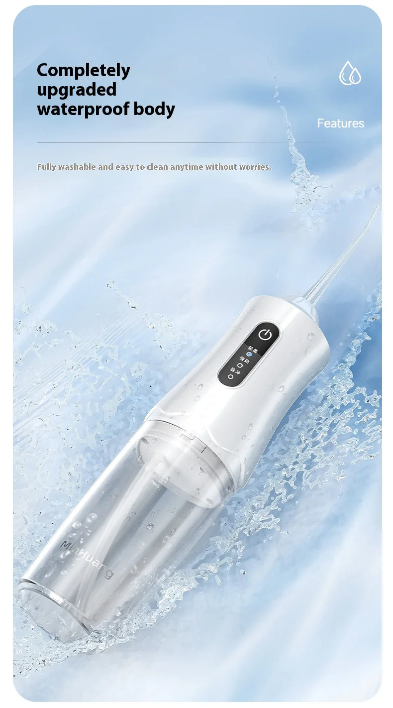 Electric Water Flosser 68000 Pulses-3 Modes, 4 Nozzles,200ML Tank, IPX7 Waterproof, Portable Oral Irrigator for Braces &Gum Care