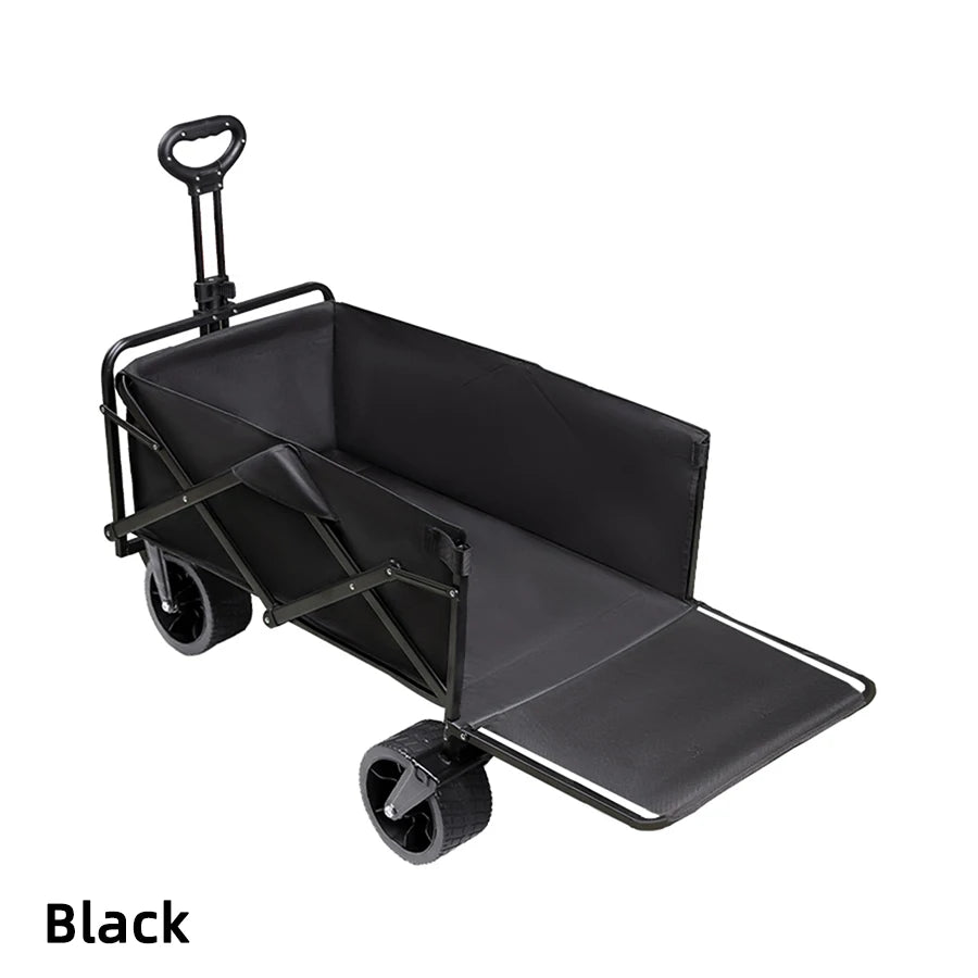 Extra Long Extender Collapsible Wagon Cart Large Weight Capacity Heavy Duty Beach Wagon Cart Outdoor Portable Camping Equipment