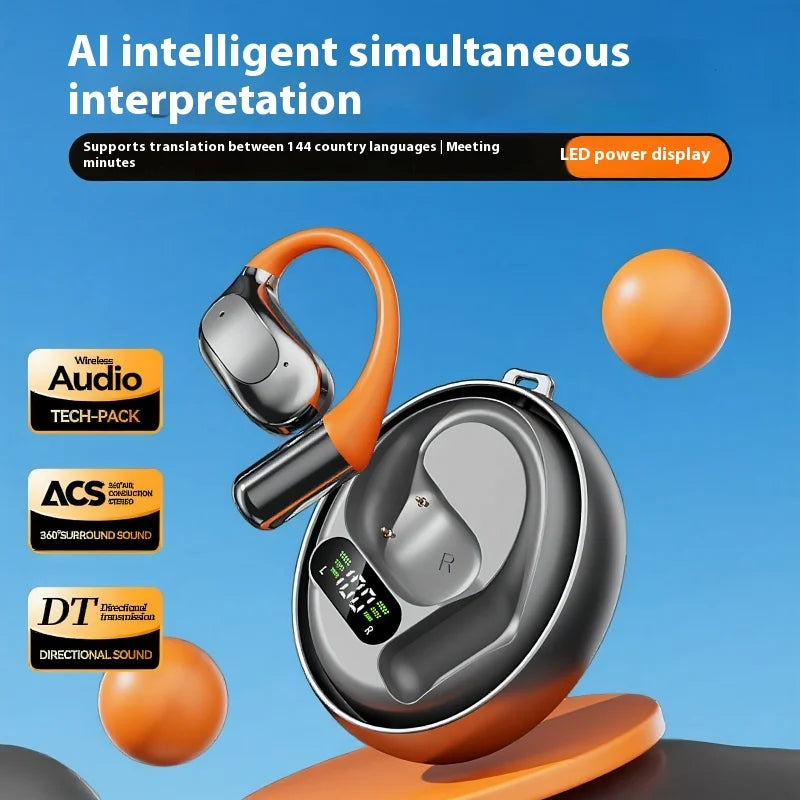 AI Translation Earbuds Real Time Headphones for Women Intelligent Meeting Earphones Wireless Bluetooth Portable Business Travel