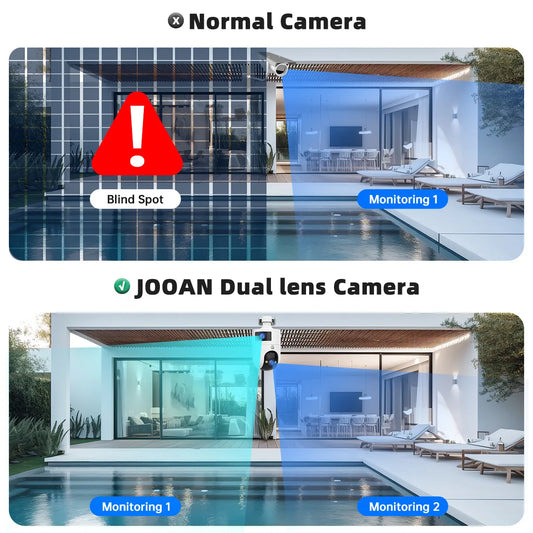 JOOAN 4K 6MP HD  PTZ Camera Outdoor Dual Lens Dual Screen AI Tracking 5G WIFI IP Camera Security CCTV Video Surveillance Cameras