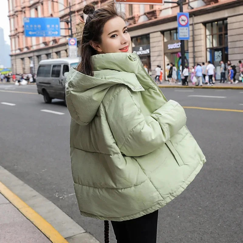 Women's Thickened Cotton Jacket Bread Style Winter Coat Loose Outerwear Student Fashion Korean Version Short Model