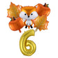 6Pcs Autumn Forest Animals Kids Birthday Party Decoration Squirrel Pine Cone Foil Balloon With 0-9 Number Ball Thanksgiving Gift