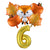 6Pcs Autumn Forest Animals Kids Birthday Party Decoration Squirrel Pine Cone Foil Balloon With 0-9 Number Ball Thanksgiving Gift